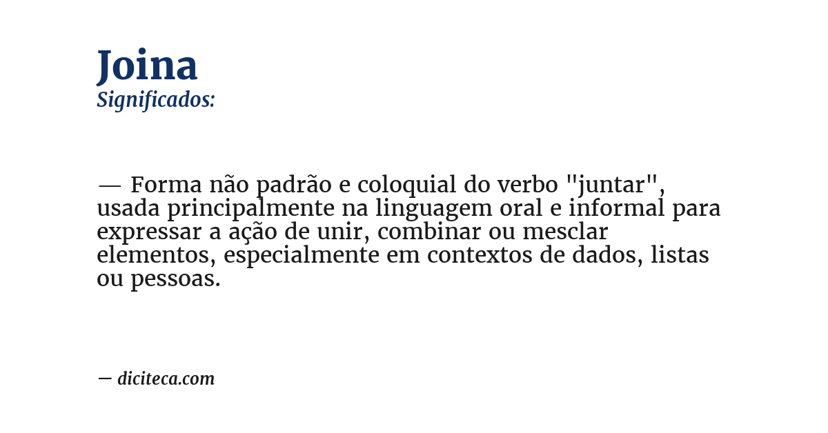 Significado de joina