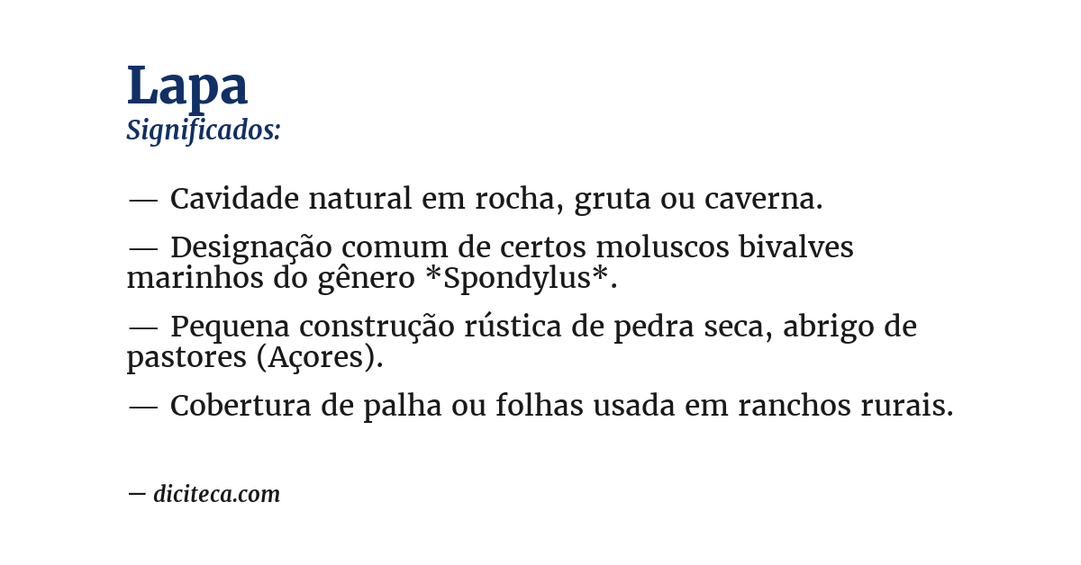 Significado de lapa