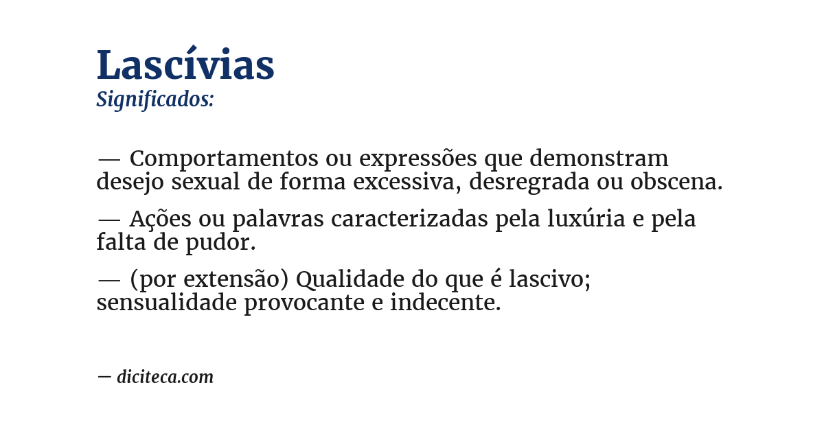 Significado de lascívias