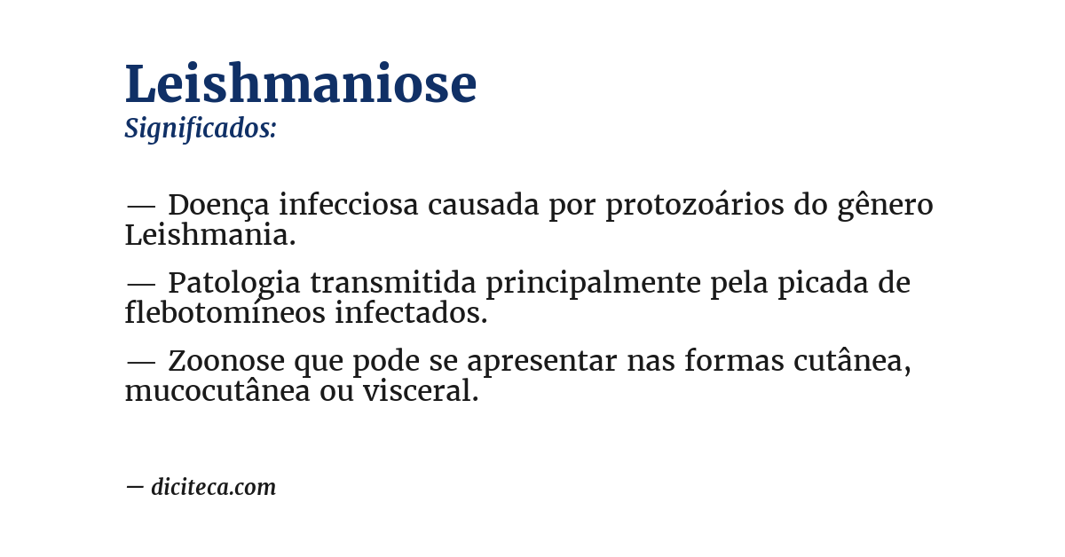 Significado de leishmaniose