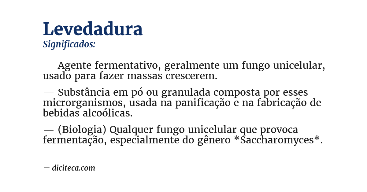 Significado de levedadura