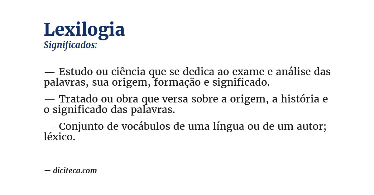 Significado de lexilogia