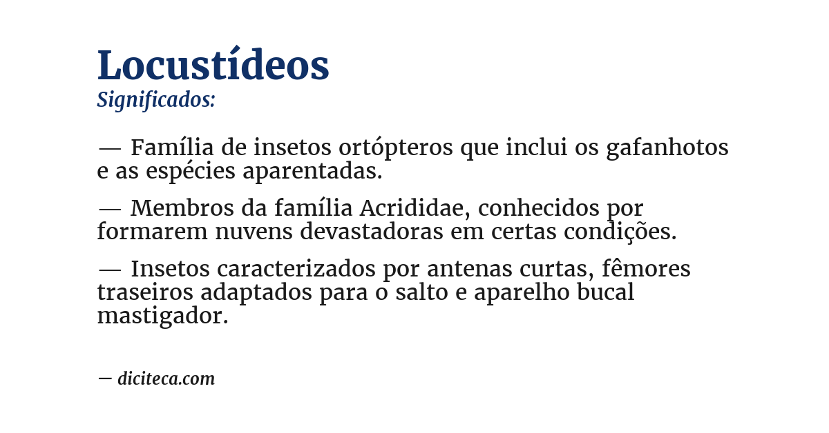 Significado de locustídeos