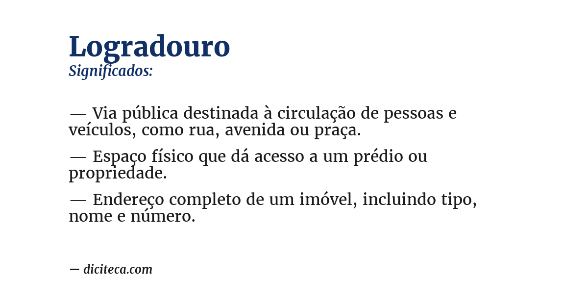 Significado de logradouro