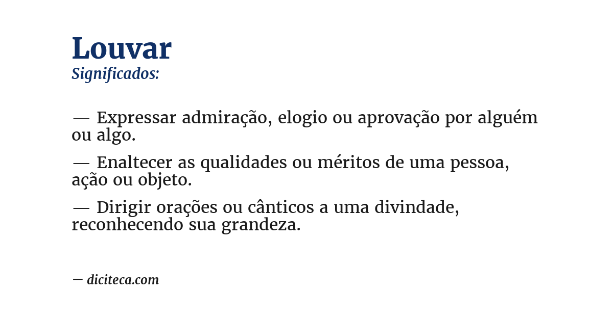 Significado de louvar
