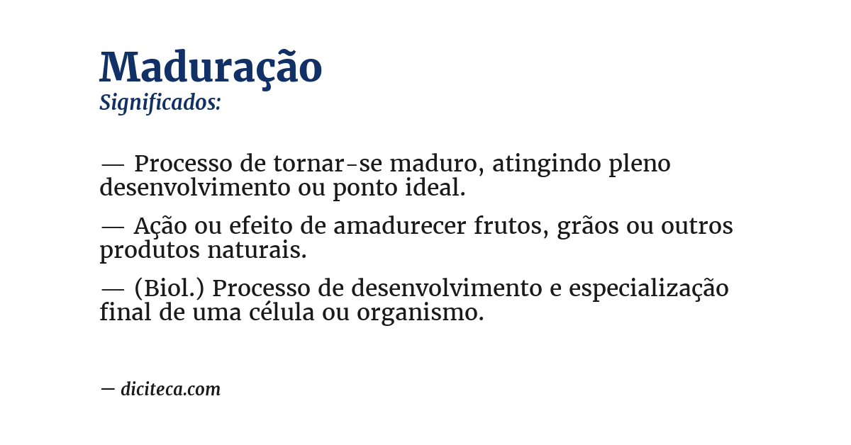 Significado de maduração