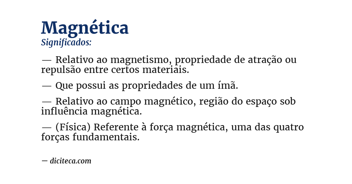 Significado de magnética