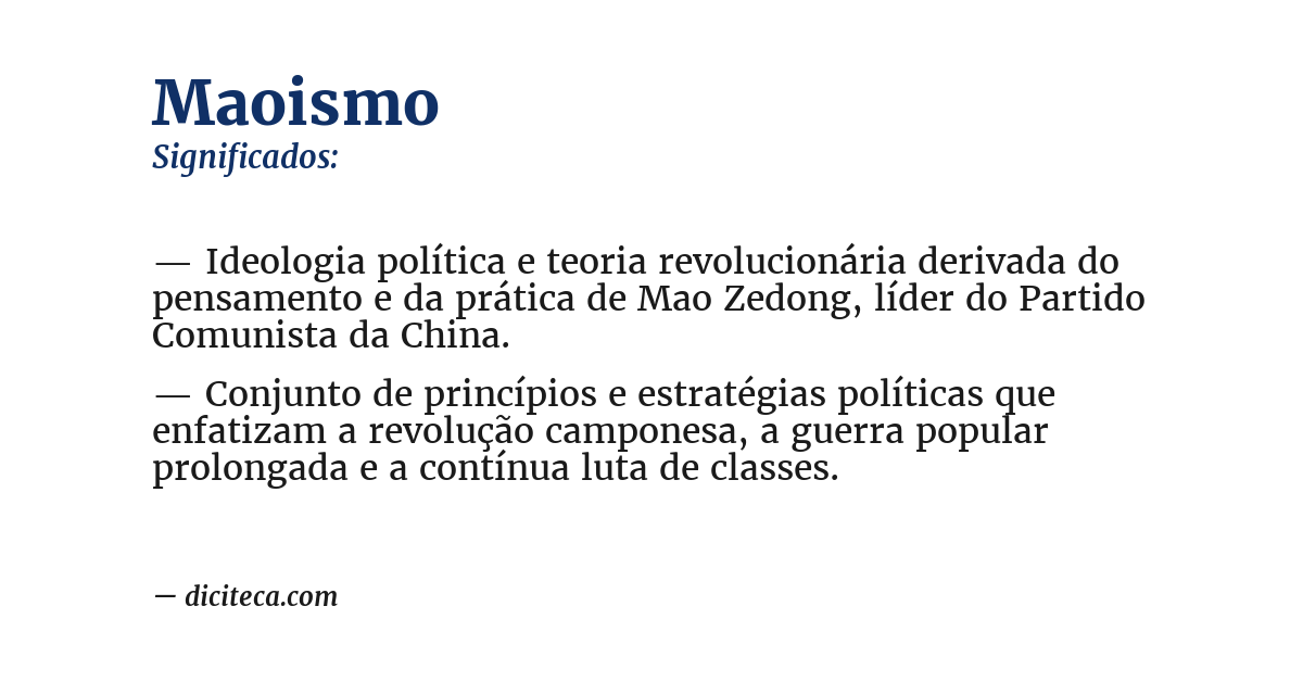 Significado de maoismo