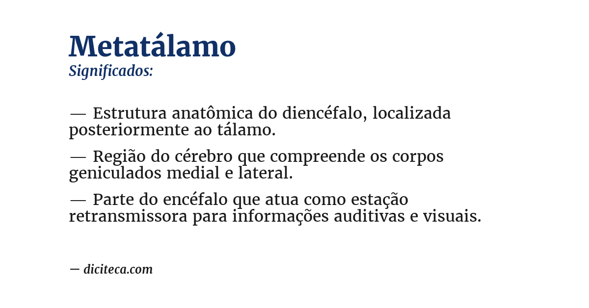 Significado de metatálamo