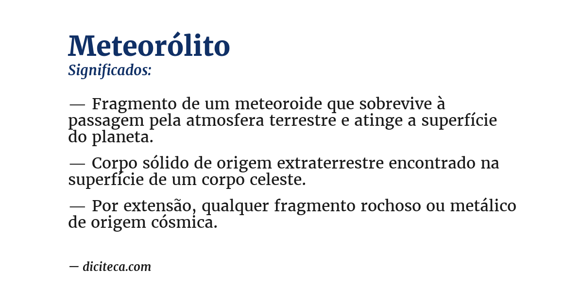 Significado de meteorólito