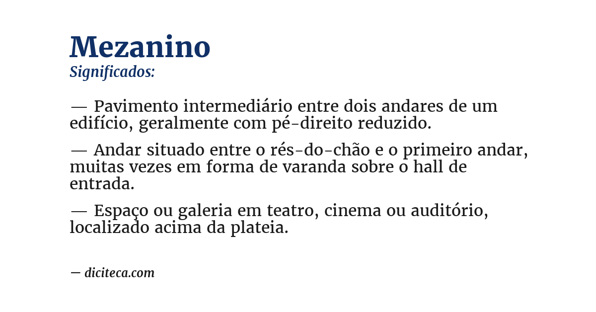 Significado de mezanino