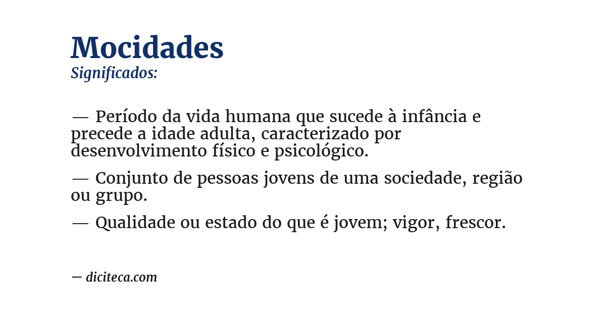 Significado de mocidades