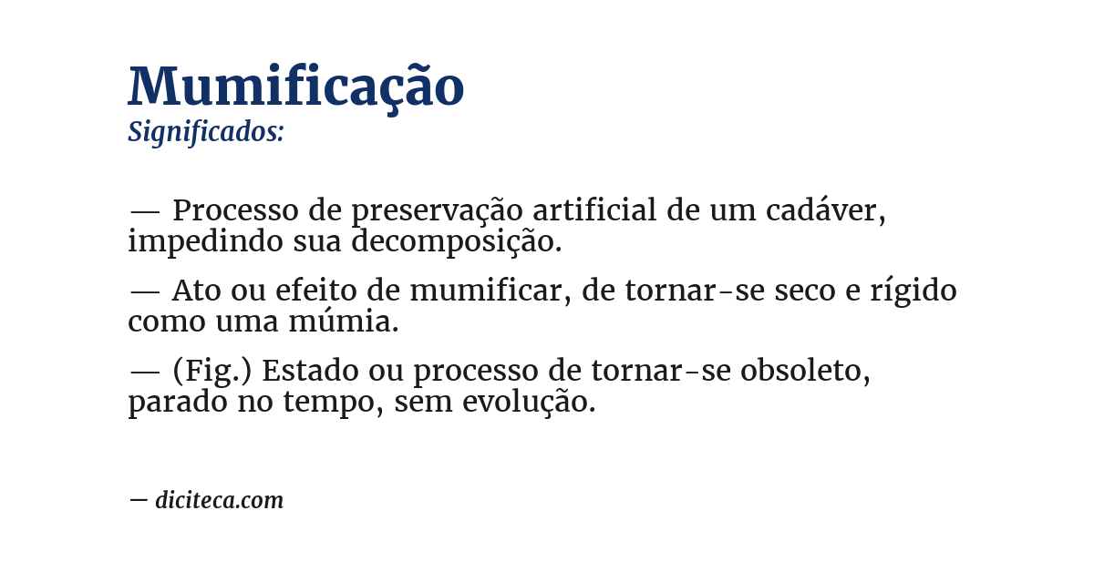 Significado de mumificação