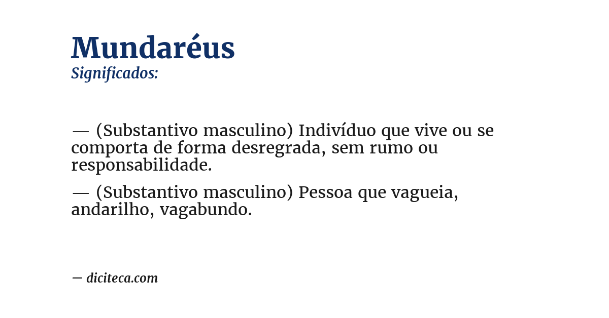 Significado de mundaréus