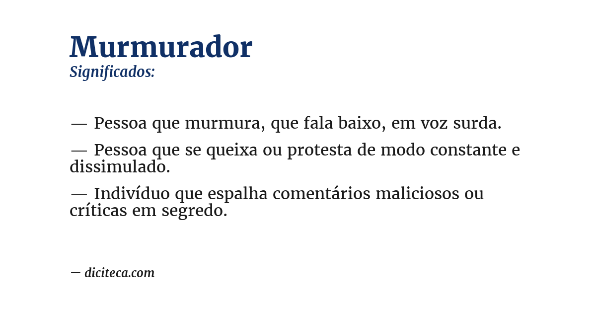 Significado de murmurador