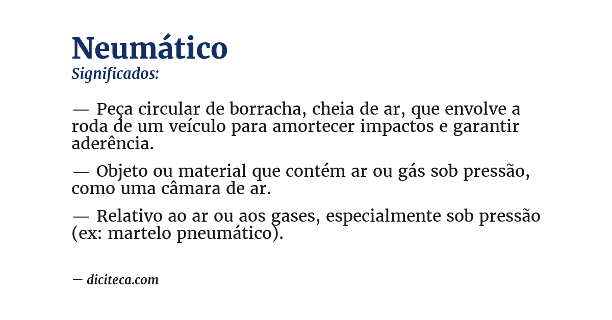 Significado de neumático