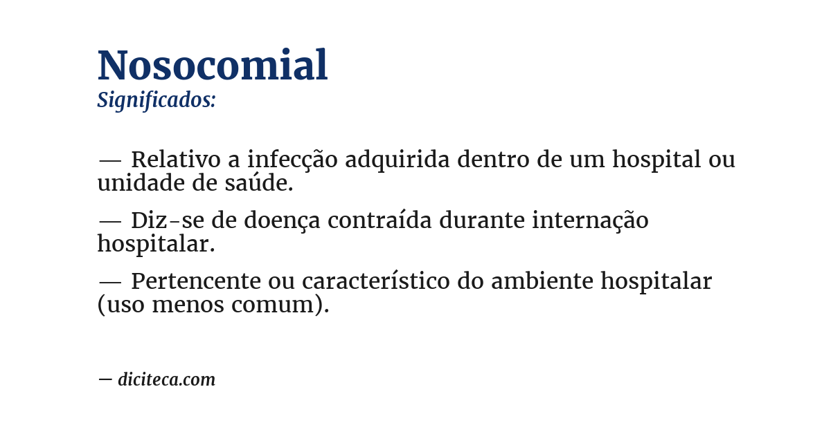 Significado de nosocomial