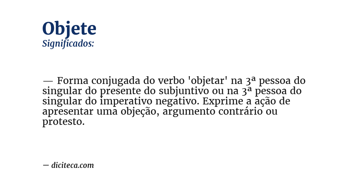 Significado de objete