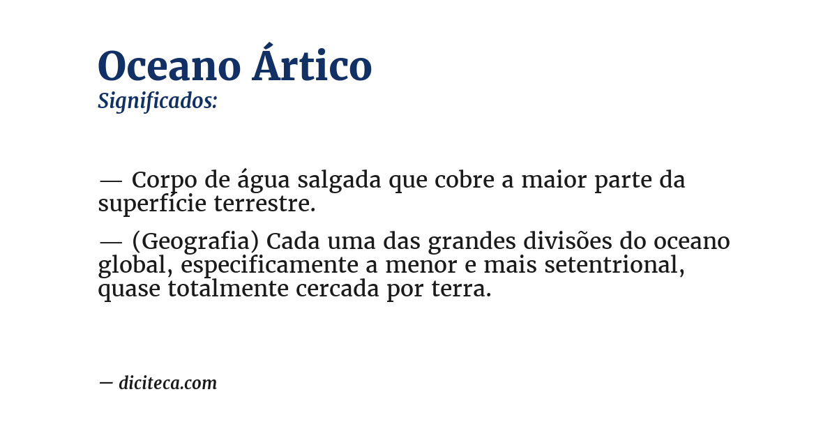 Significado de oceano ártico