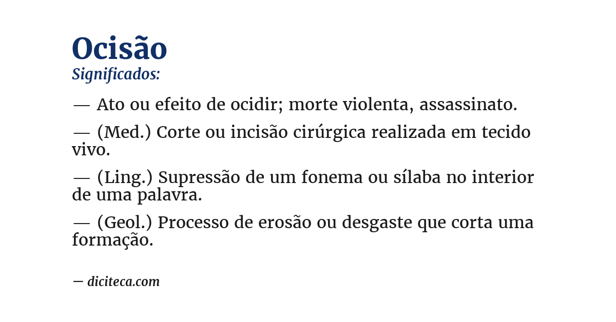 Significado de ocisão