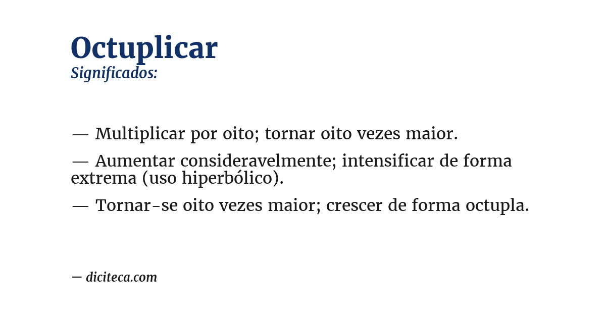 Significado de octuplicar
