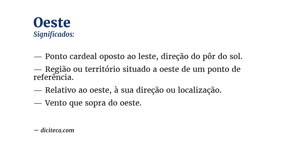 Significado de oeste