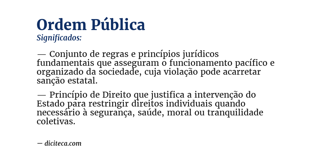 Significado de ordem pública