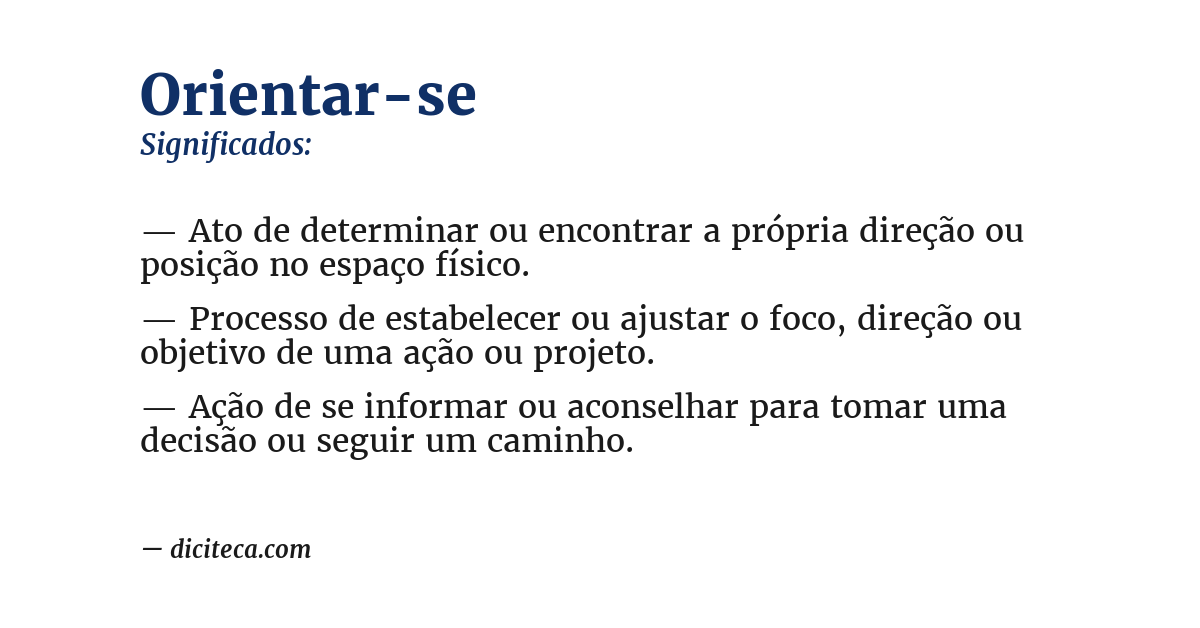 Significado de orientar-se