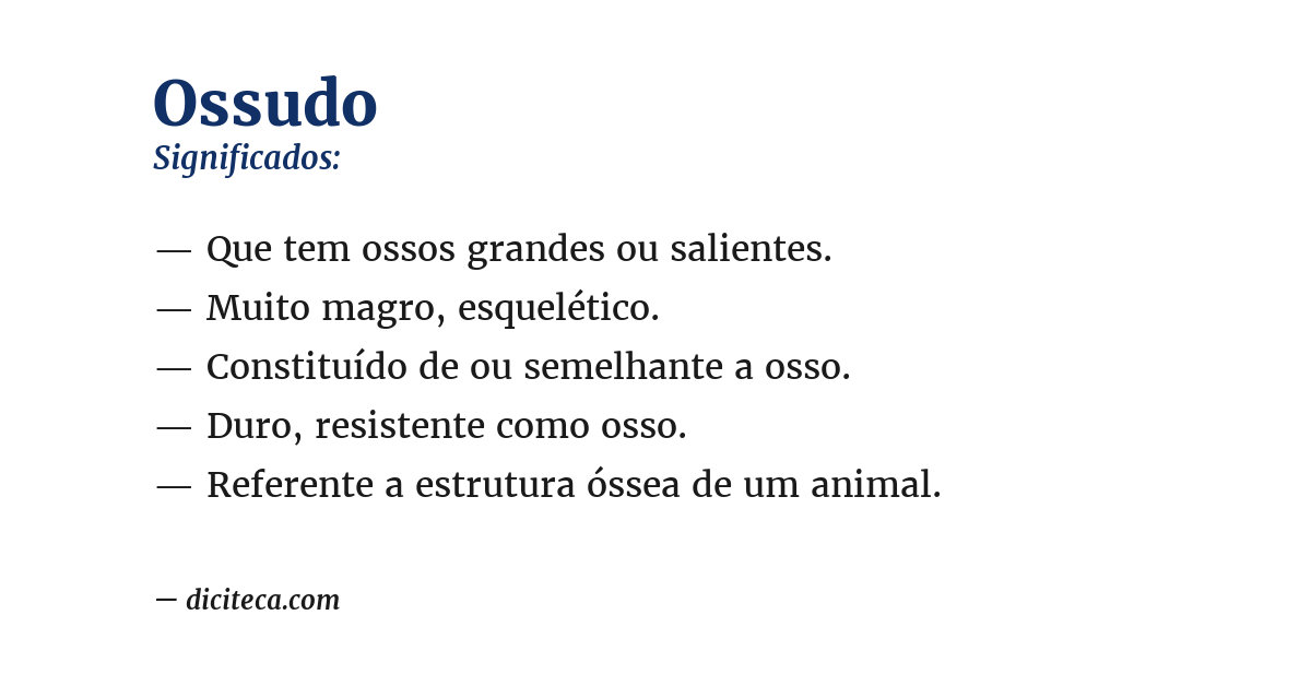 Significado de ossudo