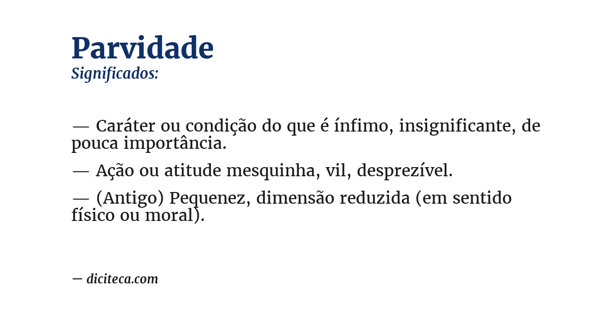 Significado de parvidade