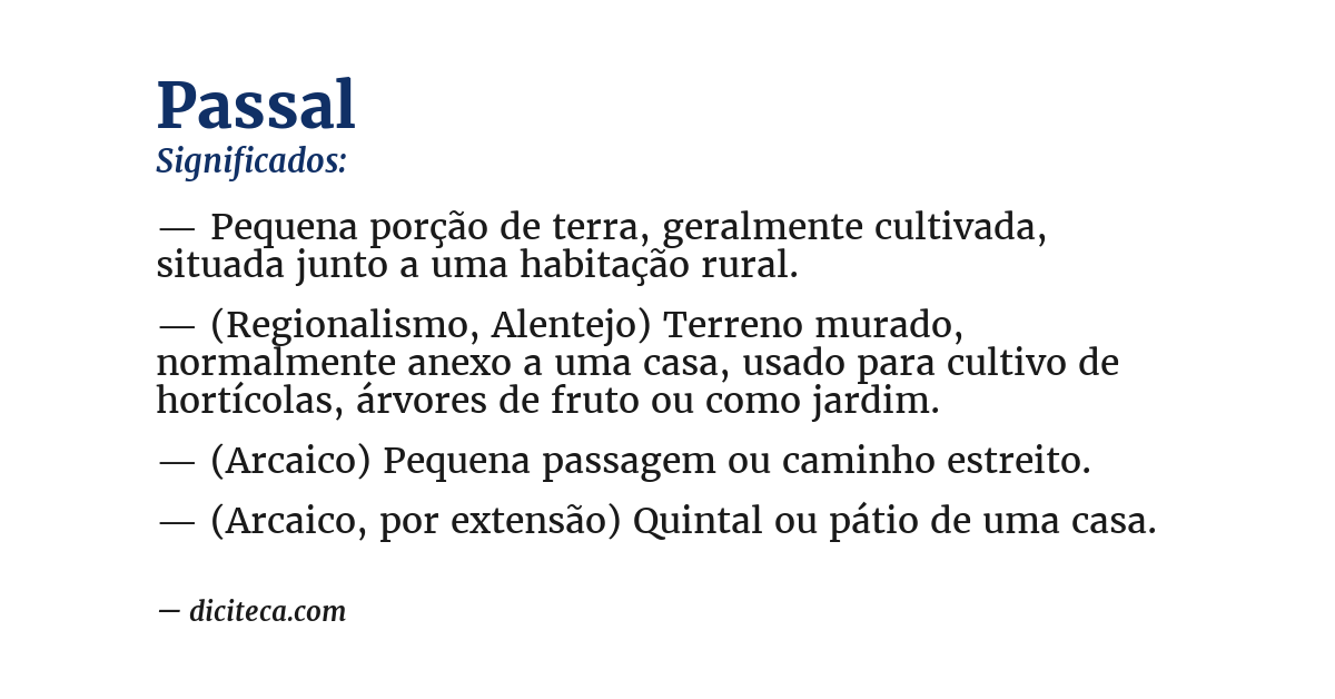 Significado de passal
