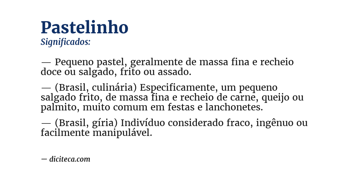 Significado de pastelinho