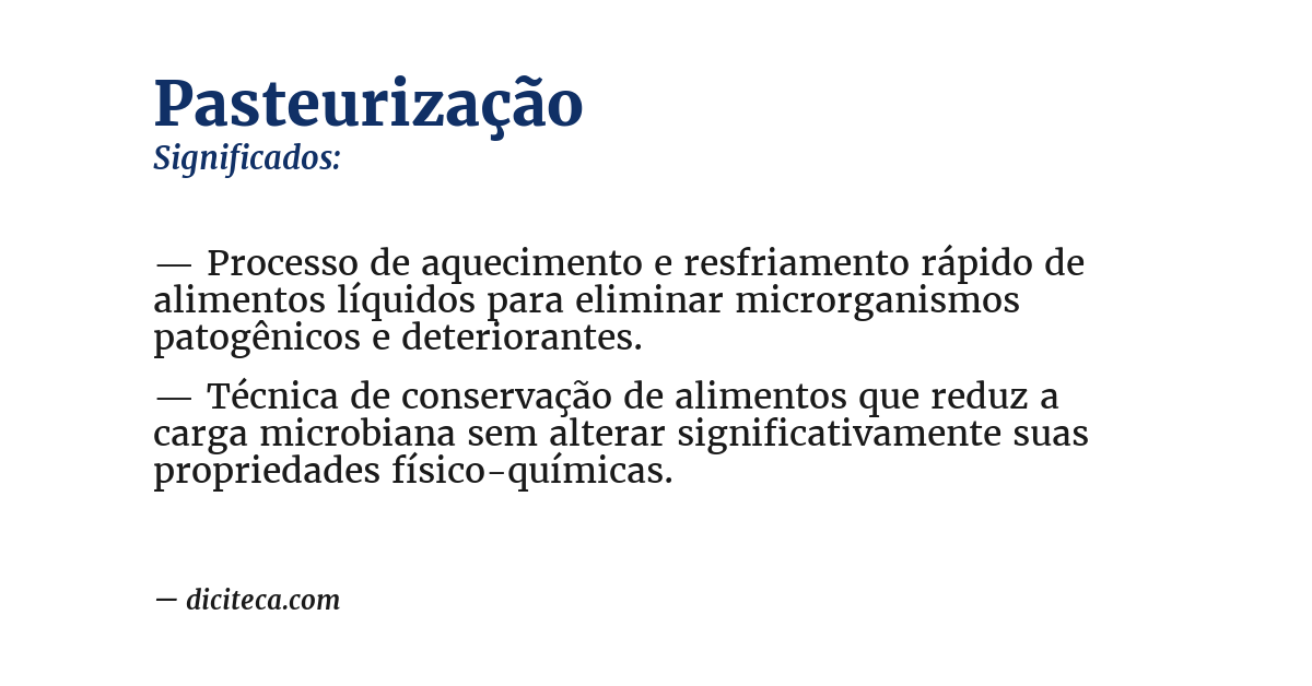 Significado de pasteurização