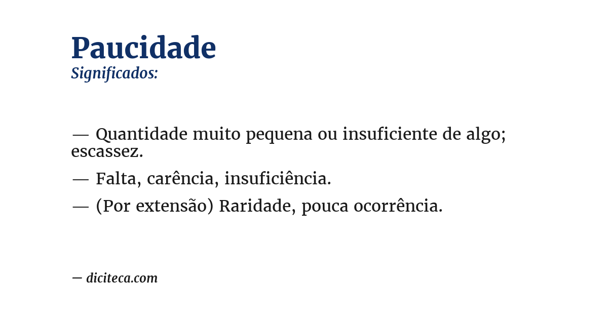 Significado de paucidade