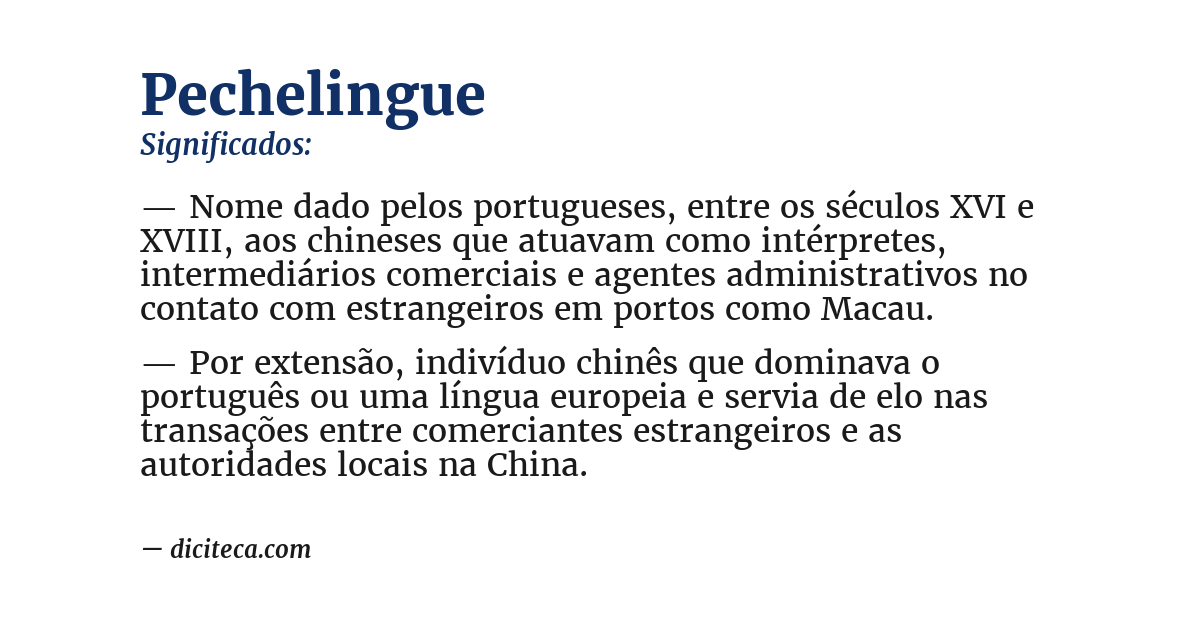Significado de pechelingue