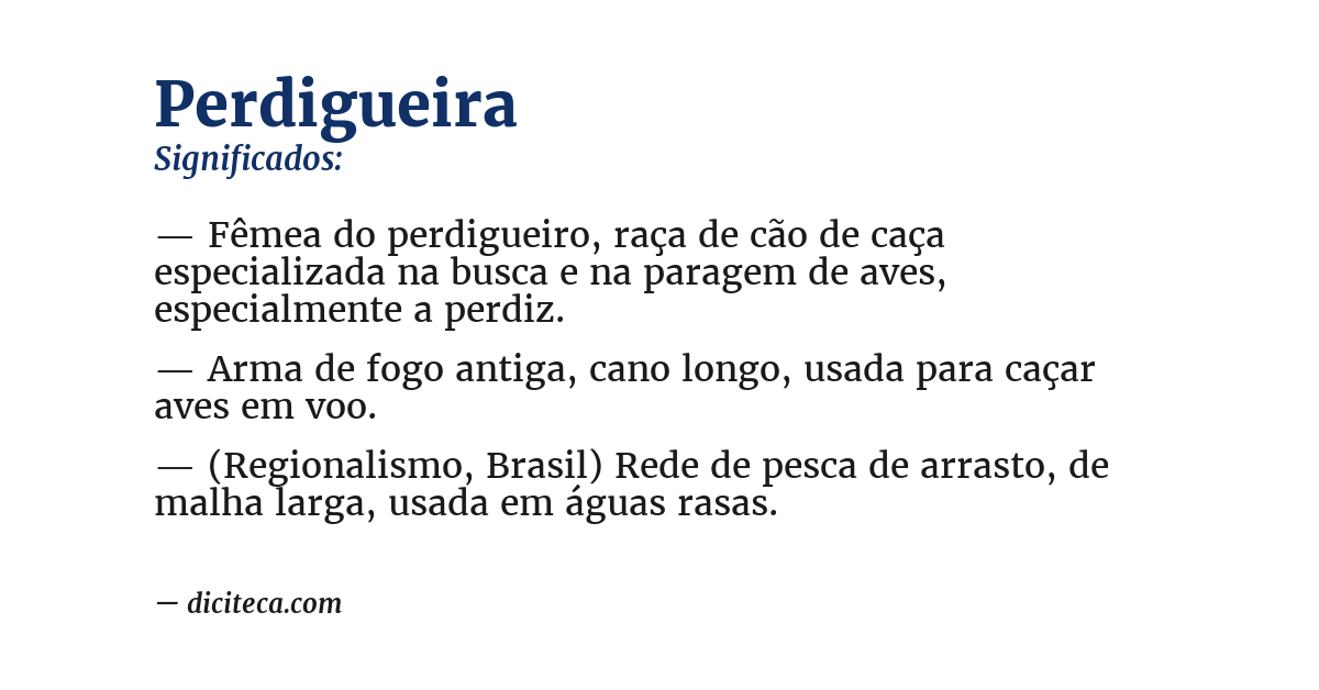 Significado de perdigueira