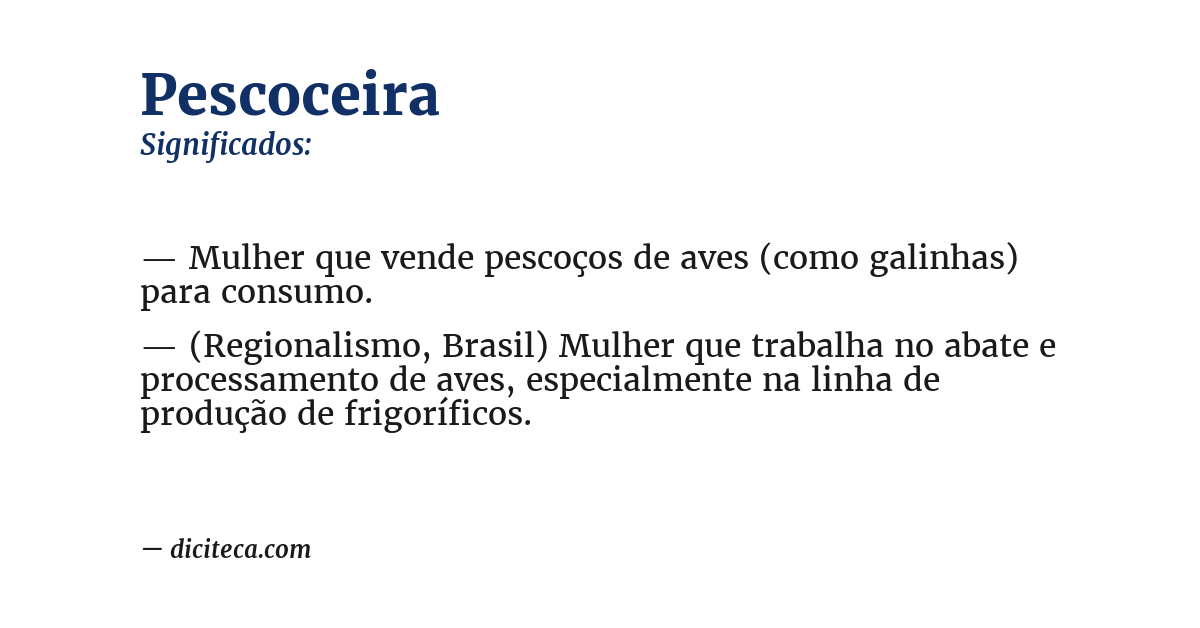 Significado de pescoceira