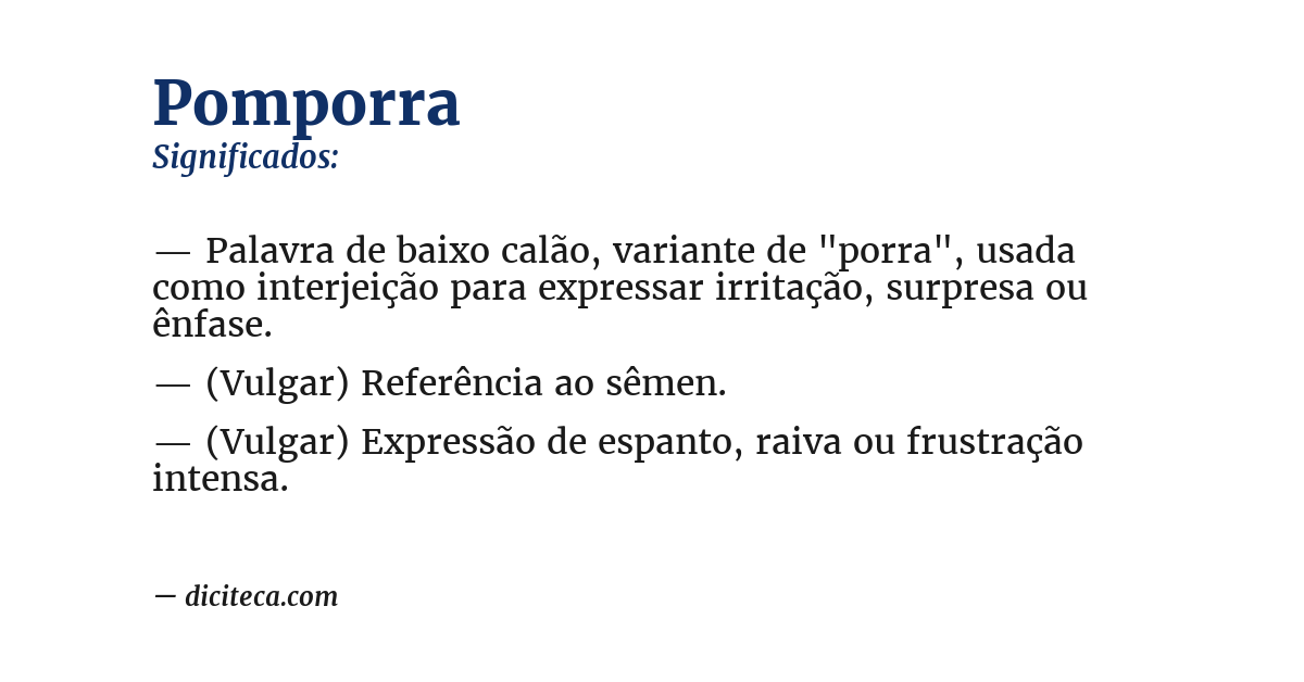 Significado de pomporra