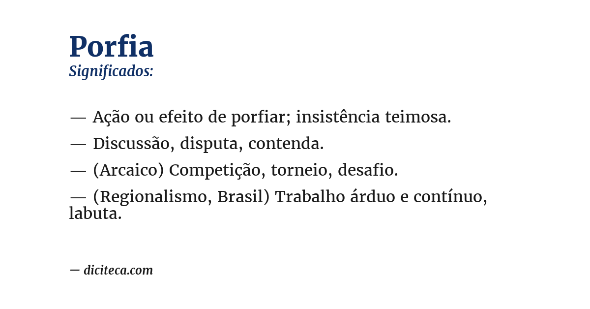 Significado de porfia