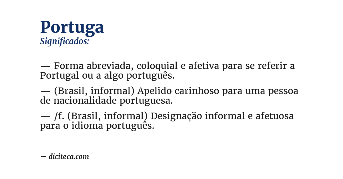 Significado de portuga
