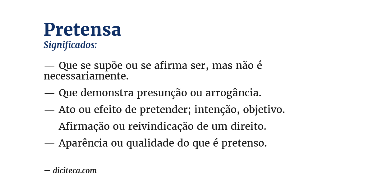 Significado de pretensa