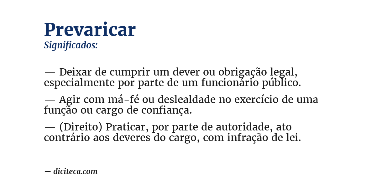 Significado de prevaricar