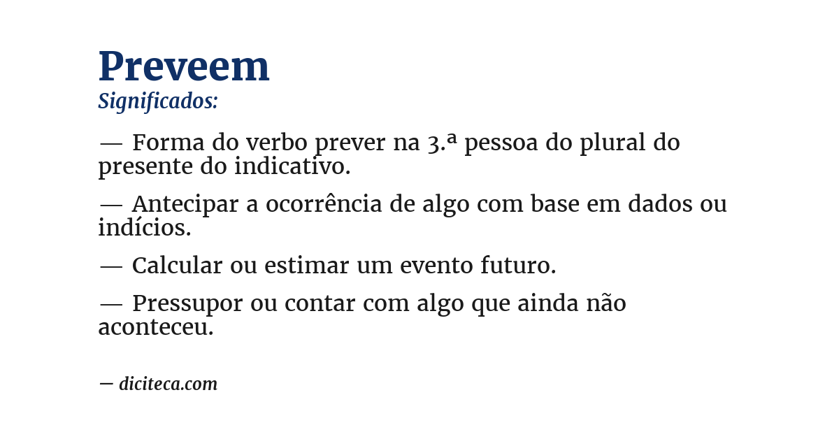 Significado de preveem