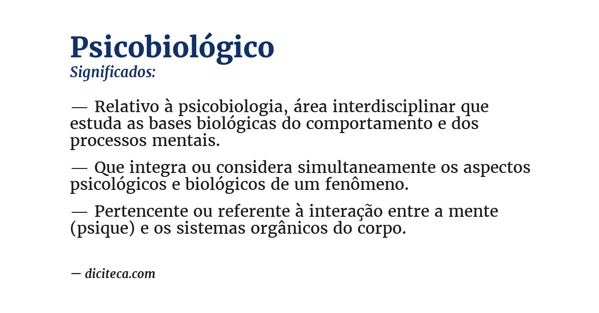Significado de psicobiológico