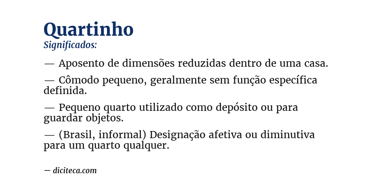 Significado de quartinho