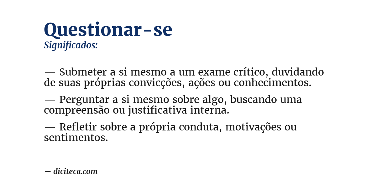 Significado de questionar-se