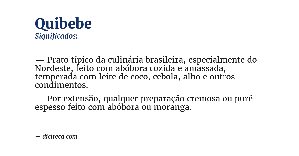 Significado de quibebe