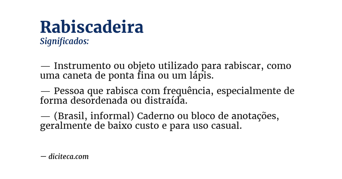 Significado de rabiscadeira