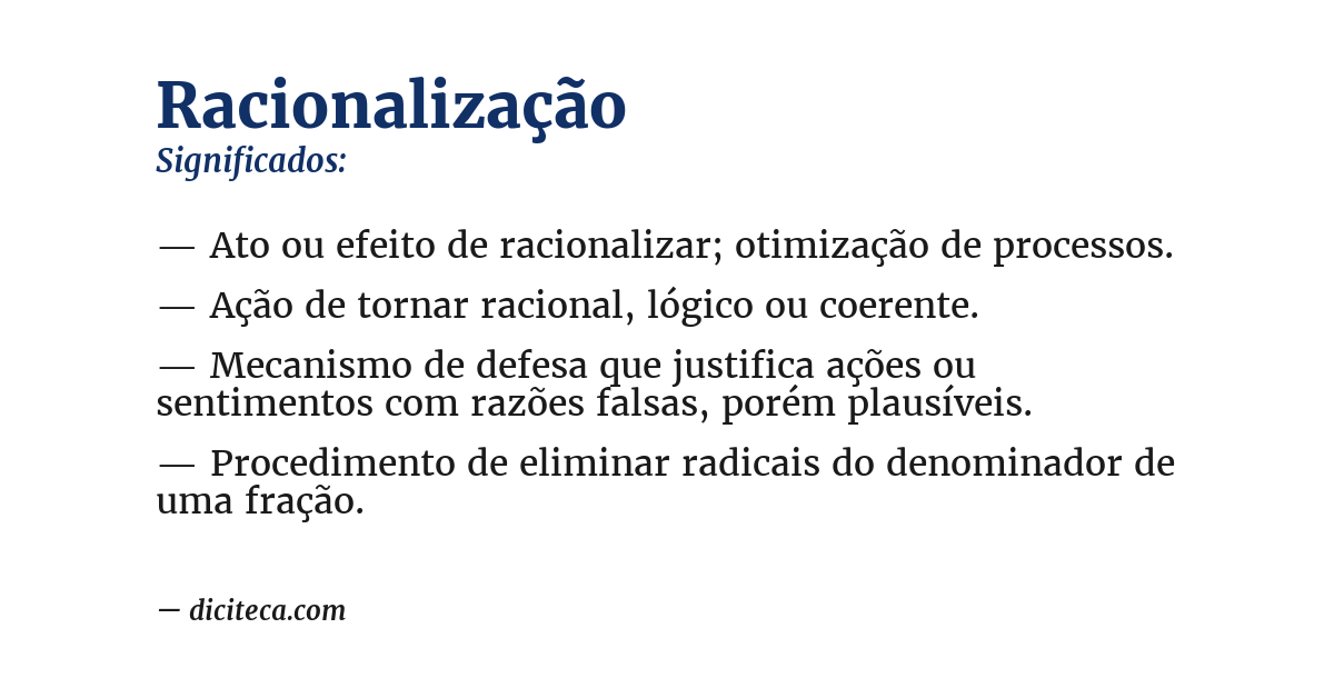 Significado de racionalização