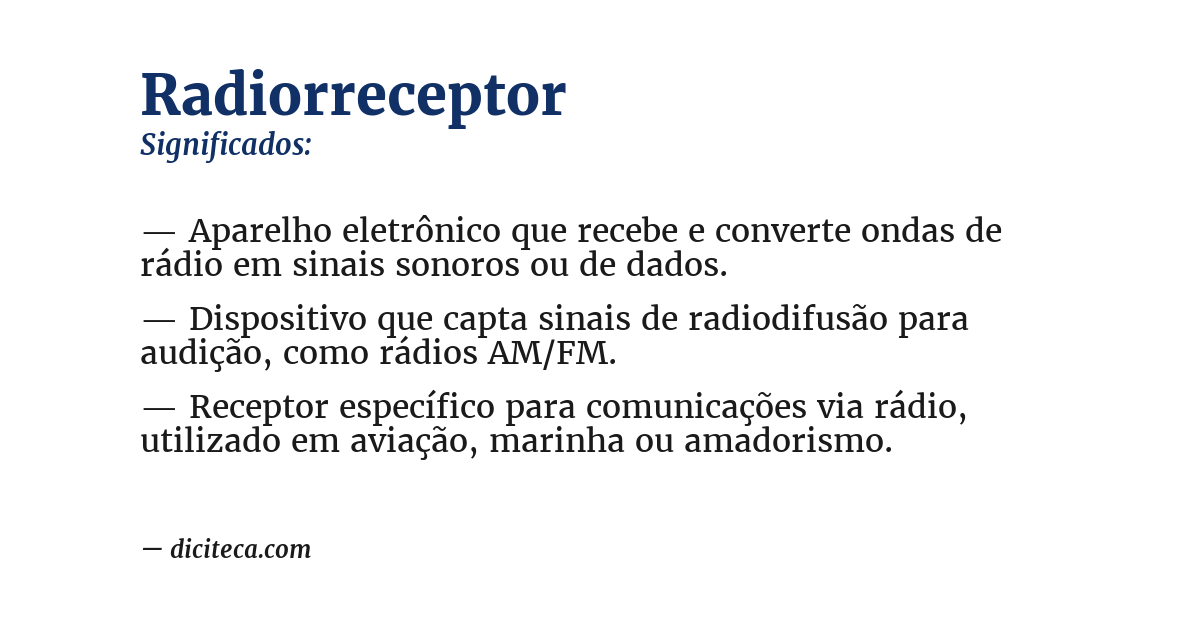 Significado de radiorreceptor